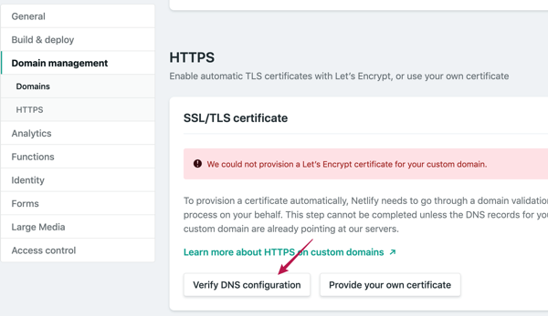 建立netlify站点--step10添加SSL证书
